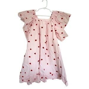 Phi Clothing Pink Cotton Heart Print Dress